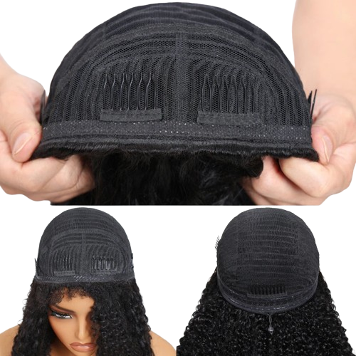 Chestnut Ombre Kinky Curly Half Wig Glueless