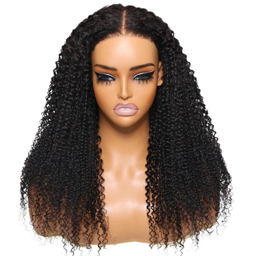 Kinky Curly Glueless Wig with Realistic Edges