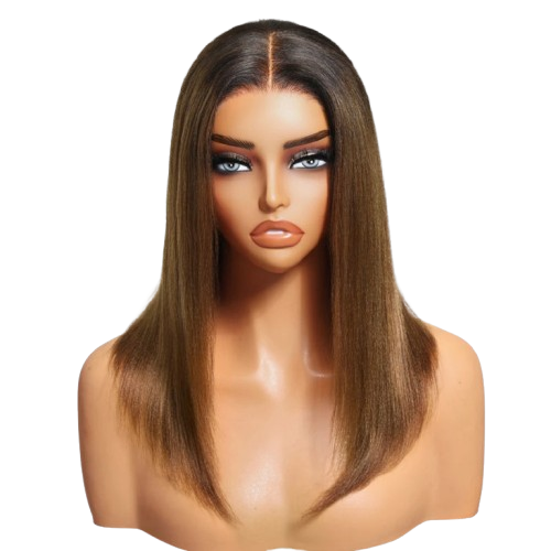 Bye-Bye Knots 7x5 Chestnut Ombre Yaki Straight Bob