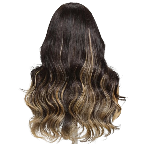Blonde Highlight Brown Loose Wave Wig 7x5 Glueless