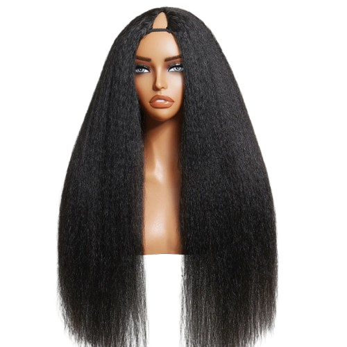 Kinky Straight V Part Human Hair Wig