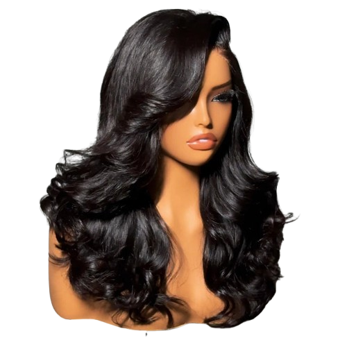 200% Density Layered Wavy Wig Left Part 7x5 Lace