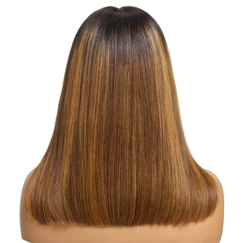 Brown Piano Highlight Straight Bob Human Hair Wig