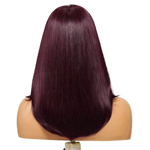 Black Cherry Straight Bob Wig 7x5 Lace Glueless